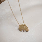 Geo Rhino Neckace In Gold Or Silver - Terciany 