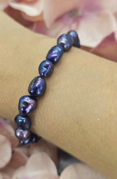 7 mm Blue freshwater pearl bracelet