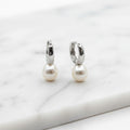 Cute Huggies With Freshwater Pearl Drop - Terciany 
