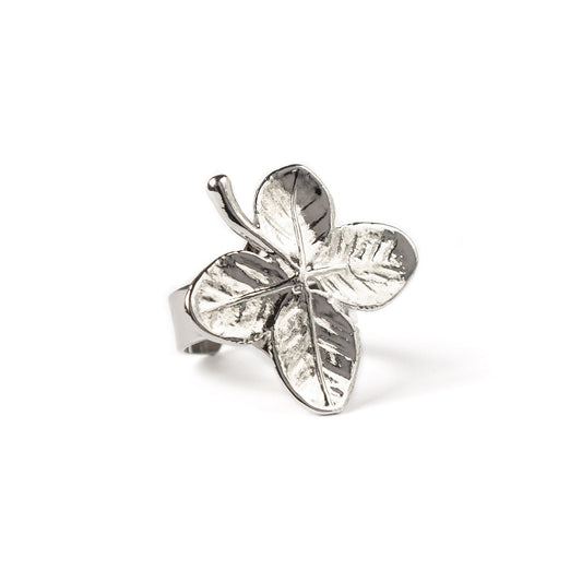 Ester Silver Four-Leaf Clover Ring