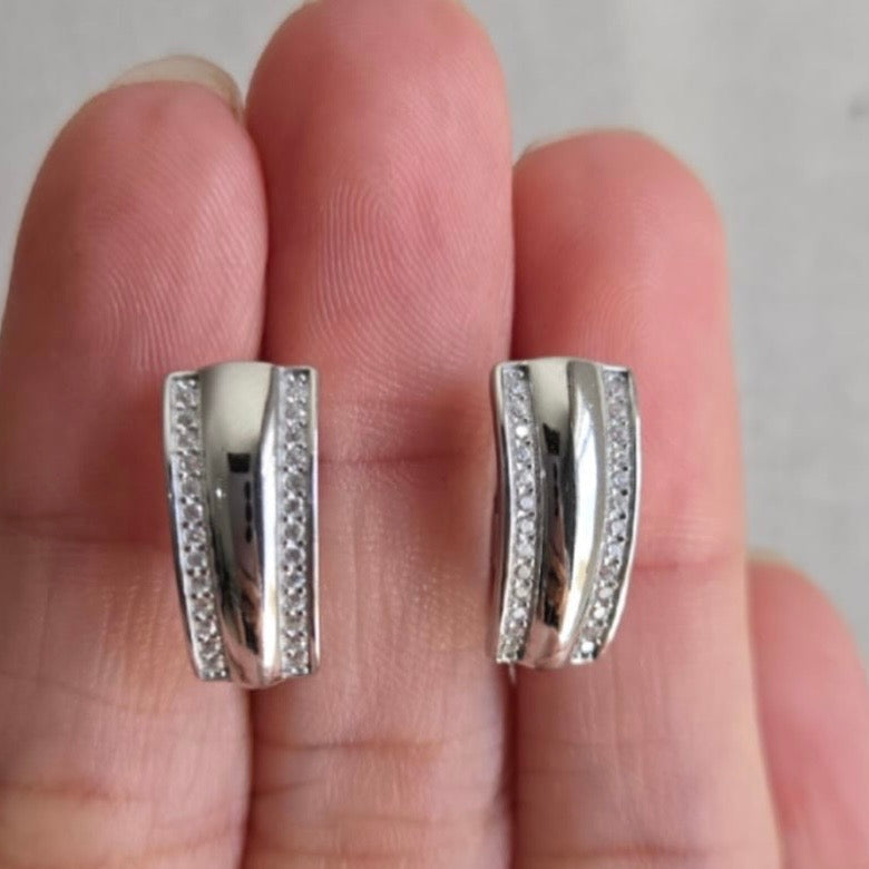 Sterling silver stud earrings - Terciany 