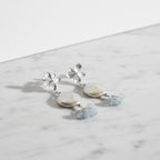 Freshwater Pearl Flower Drops With Semi Precious Stone Dangly Drops On End - Terciany 