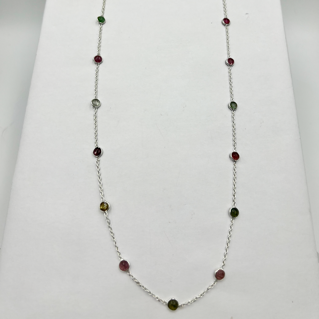 Tourmaline Semi Precious Stones Drops Necklace