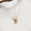 Africa Outline With Protea Inside Necklace In Gold Or Silver - Terciany 