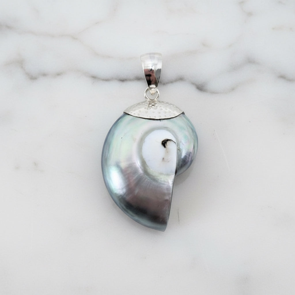 Sterling Silver Pendant With Beautiful Shell Pearl - Terciany 