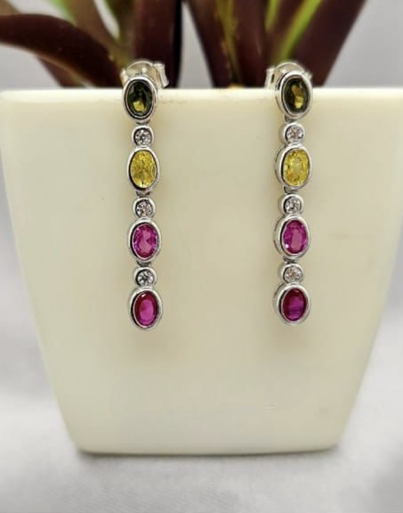 Colourful drop earrings