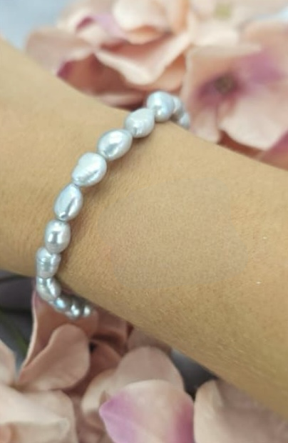 6 mm grey freshwater pearl bracelet