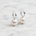 11 mm Freshwater Pearl On Comfy Huggy Hoop. - Terciany 