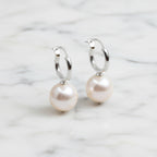 11 mm Freshwater Pearl On Comfy Huggy Hoop. - Terciany 