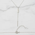 Chain with deep V and three freshwater pearls in drop - Terciany 
