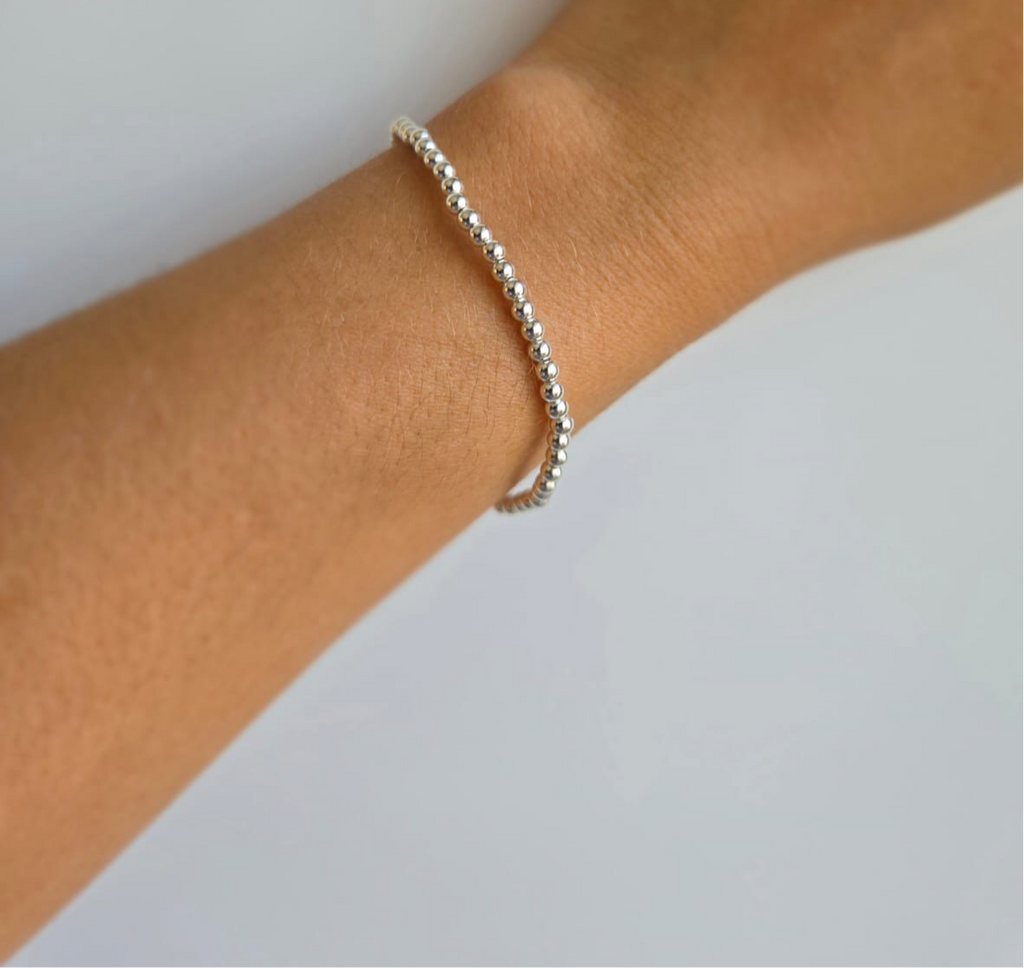 3Mm Balls On Elastic Band Bracelet