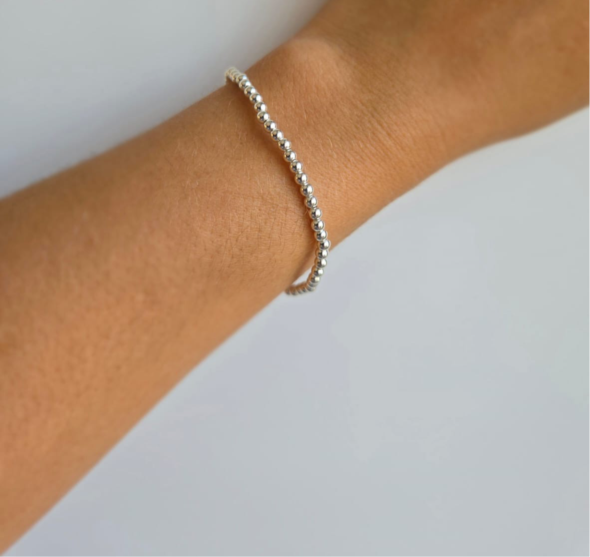 3Mm Balls On Elastic Band Bracelet