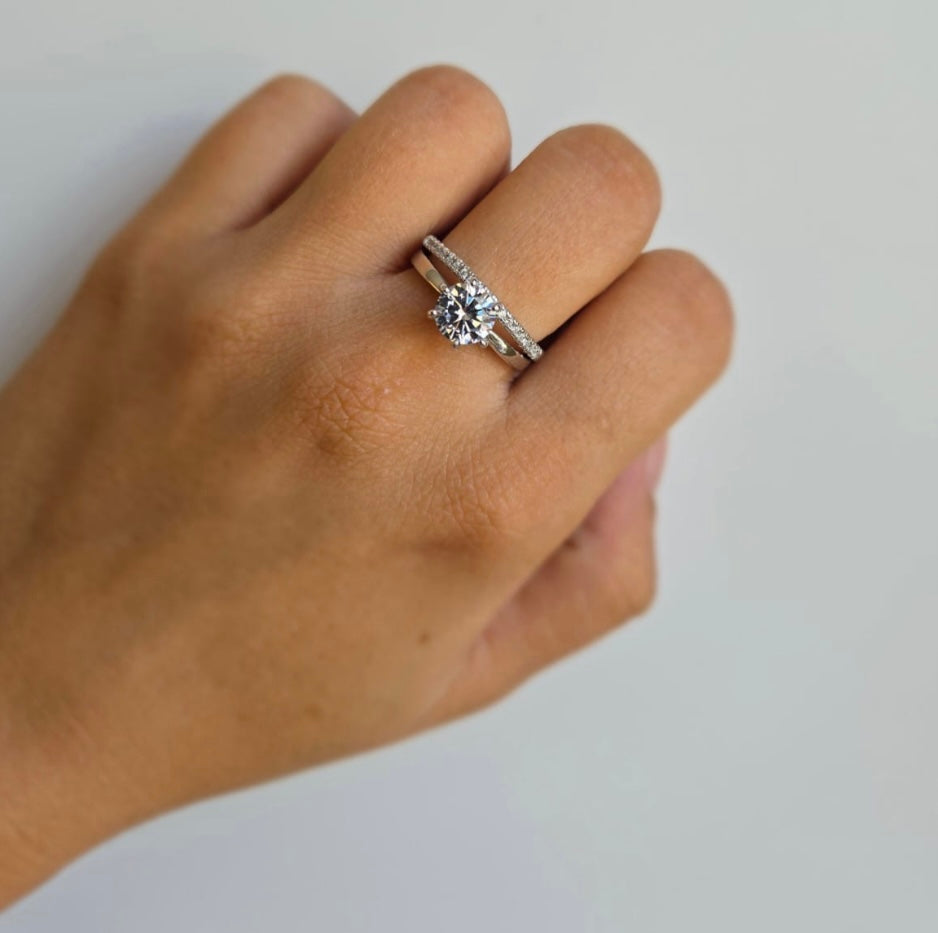 Sterling Silver Wedding Ring Set