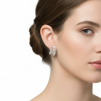 14Mm Hoops With Pearl And Cubic Zirconia Detail - Terciany 