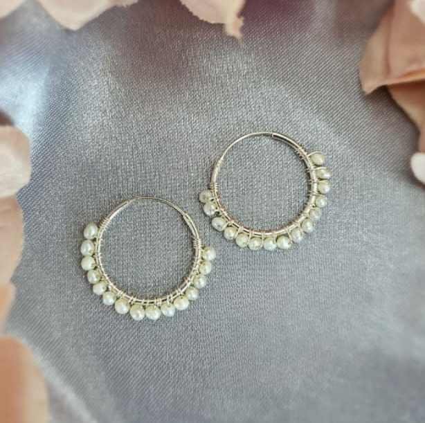 21 Mm Sleeper With Lots Of Tiny Freshwater Pearls