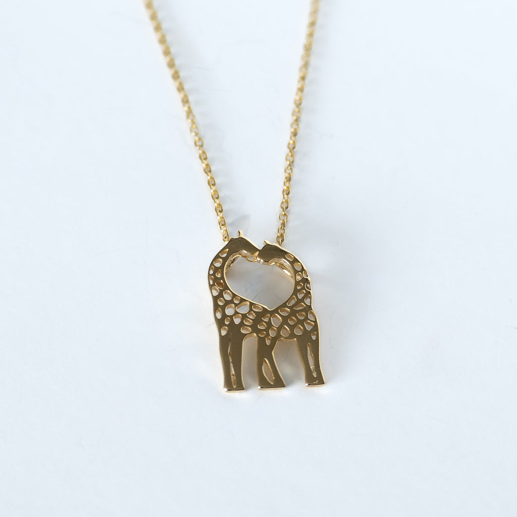 Geo Giraffe Duo Necklace In Gold Or Silver