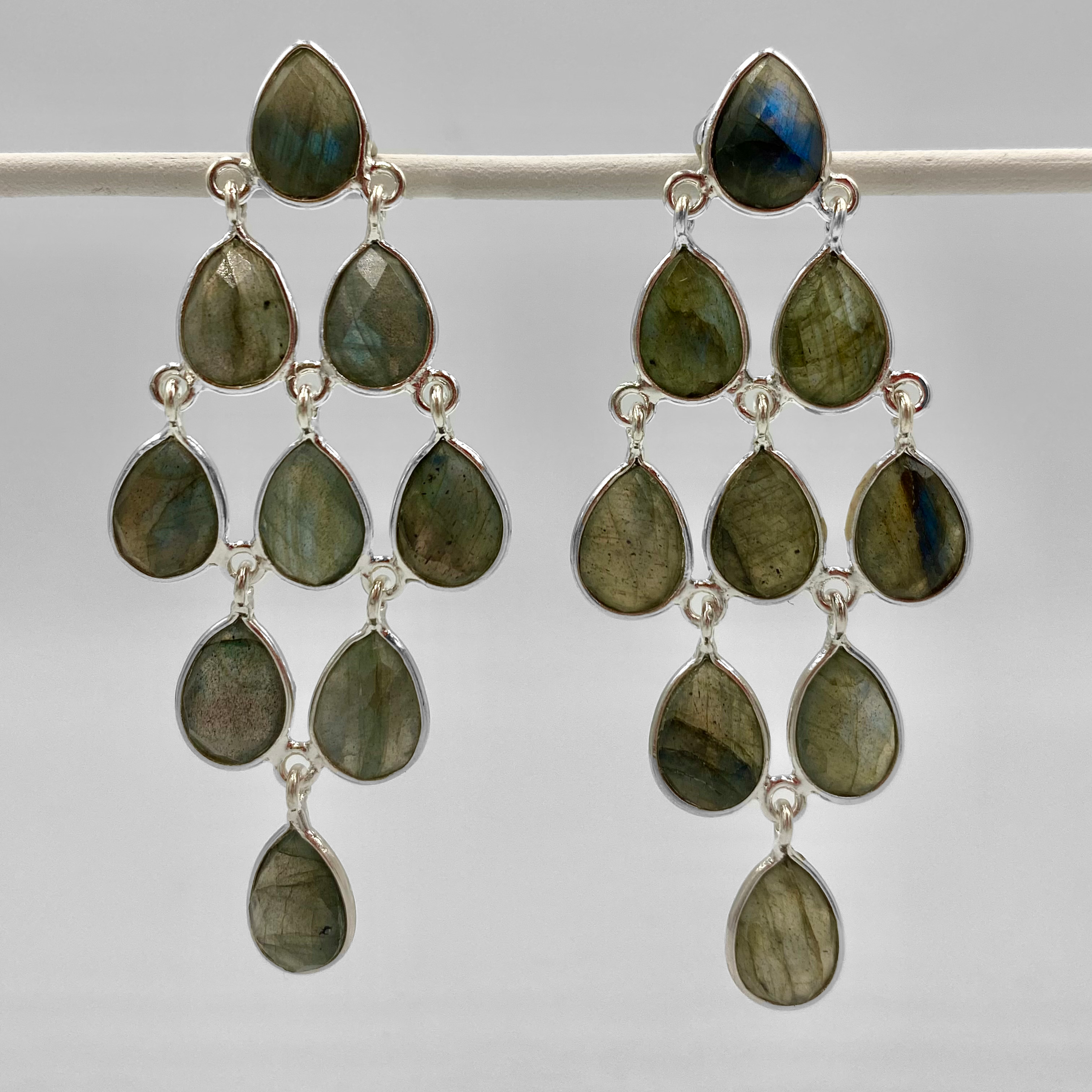 Stunning semi precious stone Chandelier earrings