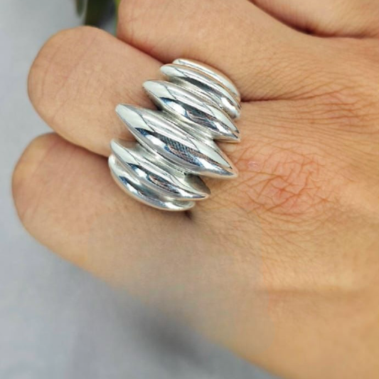 Sterling silver oval bar ring