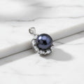 Stunning Blue Pearl Pendant With Cubic Zirconia Around End - Terciany 