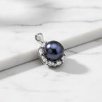 Stunning Blue Pearl Pendant With Cubic Zirconia Around End - Terciany 