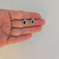 Green Rectangular Stud Earrings - Terciany 