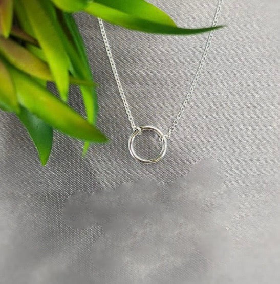 Sterling Silver Necklace With Small Ring Detail