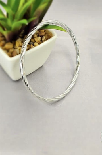Sterling silver rope bangle