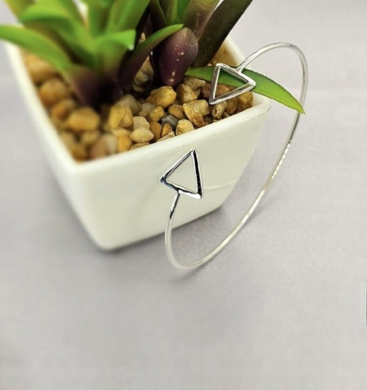 Sterling Silver Triangle Bangle