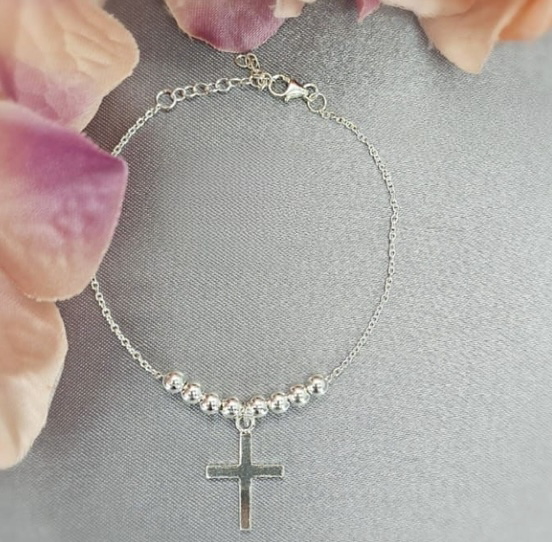 Tiny balls and cross combination bracelet