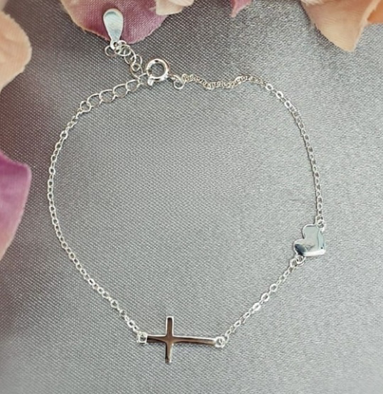 Cross And Heart Bracelet