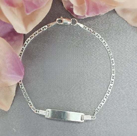 Sterling silver bracelet with disc for engraving