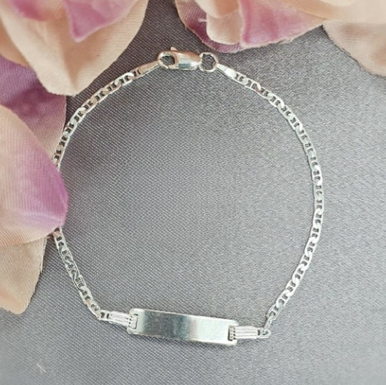 Sterling Silver Bracelet With Disc For Engraving
