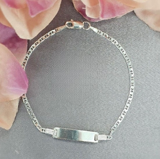 Sterling silver bracelet with disc for engraving