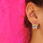 16 mm Silver Hoops With Border Detail