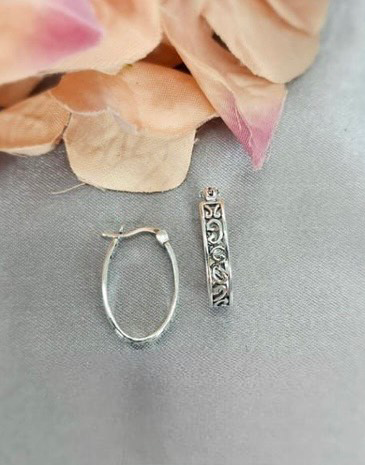 15x23x4mm filigree hoop earrings