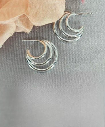 20mm trippel hoop earrings