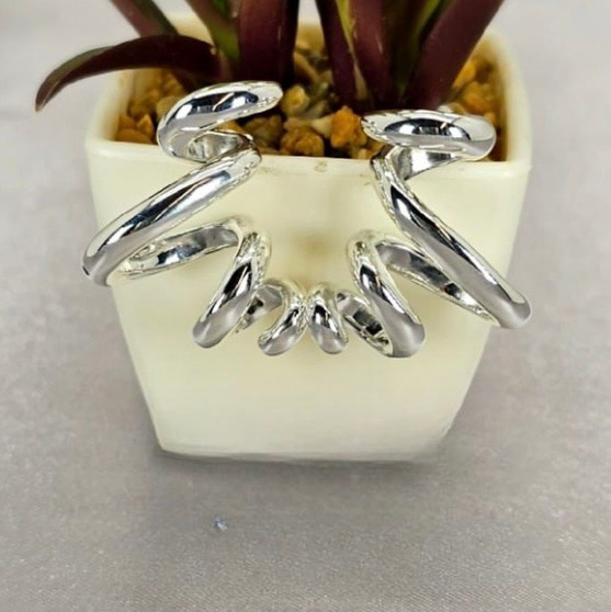 Sterling Silver Spiral Statement Earrings