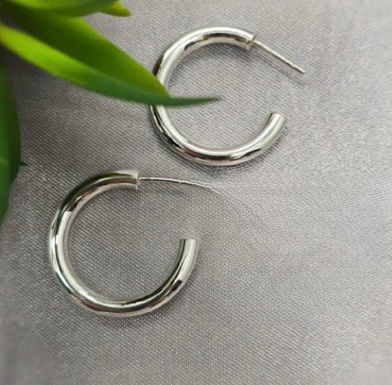 4x 25 mm Round Hoop Earrings - Terciany 