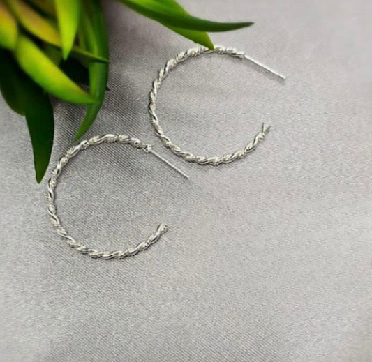 2x30mm rope hoop earrings