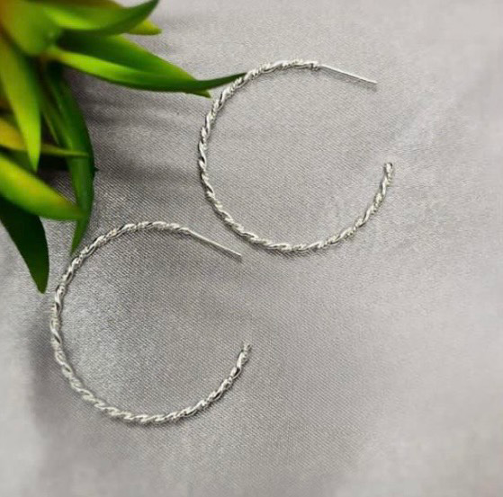 2x40mm rope hoop earrings