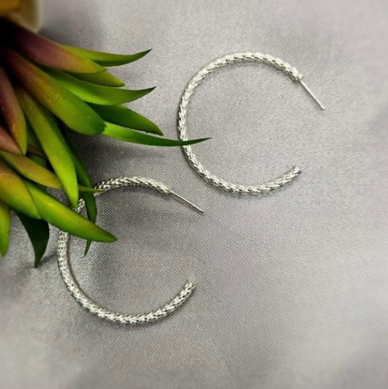 40X3 Mm Large Rope Hoop Earrings