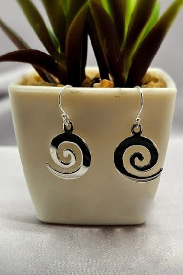 Spiral drop earrings