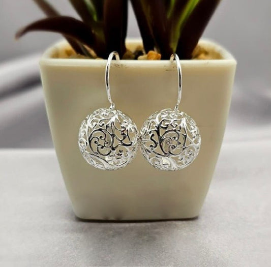 Large 16mm filigree drop earrings