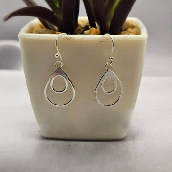 Double Circle Drop Earrings - Terciany 
