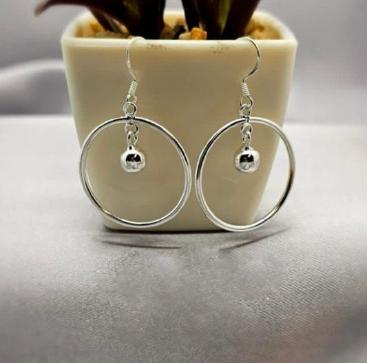 20 mm Ball in Circle Drop Earrings