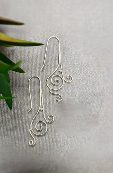 Sterling silver filigree drop earrings