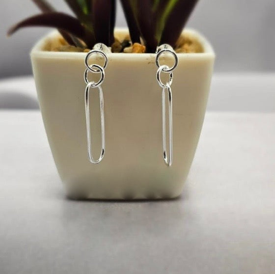 Sterling silver paperclip drops