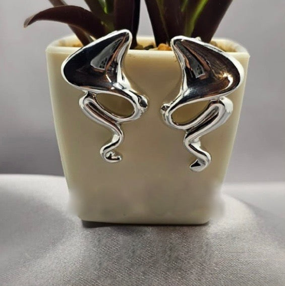 Lovely Showstopper Modern Wave Earrings