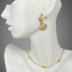 Stunning Gold Plated On Sterling Silver Pretty Woman Earrings With Beautiful Coin Pearl Attachments - Terciany 