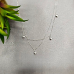 Double Necklace With Lots Of Puffy Hearts